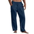 thumbnail image 5 of hotojiny Men's Cotton Linen Pants Breathable Casual Summer Beach Clothes Elastic Waist Drawstring Lightweight Travel Trouser S-3XL, 5 of 7
