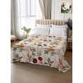 thumbnail image 2 of Vintage Flower Full Size Flat Sheet, Wrinkleproof & Fadeproof Cooling Flat Bed Sheet Only, Farmhouse Bird Butterfly Red Floral Breathable Soft Bedding Top Sheets 81 x 96 Inches, 2 of 8