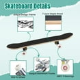thumbnail image 4 of 31'' Complete Skateboard 7 Layer Canadian Maple Double Kick Deck Skateboards Asian dragon white Skate Board for Beginner Adult Gifts, 4 of 5