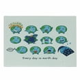 thumbnail image 1 of Emoticon Cutting Board, Planet Earth as Angry Happy Sad Cheerful Faces Expressions and a Words Print, Decorative Tempered Glass Cutting and Serving Board, Small Size, Multicolor, by Ambesonne, 1 of 1