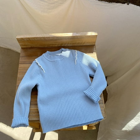 

Hunpta Babys Kids Toddler Girls Spring Winter Long Sleeve Ruffle Thick Knit Sweater Pullover Tops Sleepwear Clothes