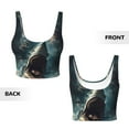 thumbnail image 6 of Sports Bra For Women, Wave Sailboat Shark Sports Bras For Women High Support, Workout Tank Tops Woman With Removable Cups, 6 of 8