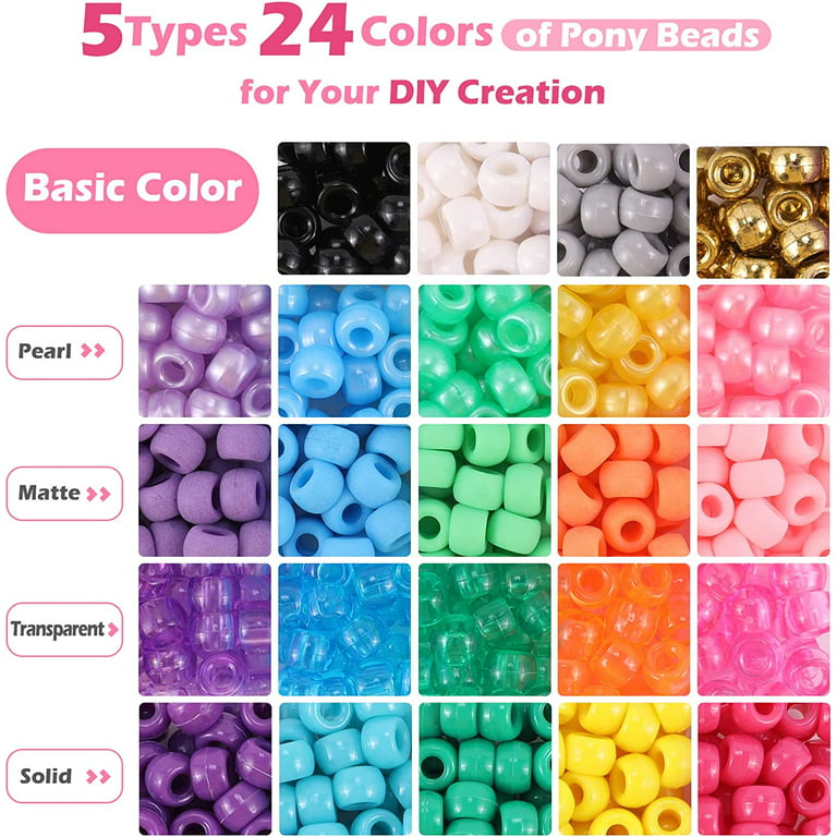 Rainbow Pony Beads for Jewelry Making, Pastel Round Beads for Bracelet  Making, Kandi Beads Kit with Colorful Letter Beads for Women Girls  Friendship Bracelets Making Kit, Hair Beads for Braids 