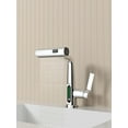 thumbnail image 2 of Chrome Pull-Out Lift LED Temperature Digital Display Bathroom Basin/Sink Faucet, Single Handle 360° Rotatable Waterfall 3-in-1 Basin Tap with Adjustable Height, 2 of 8