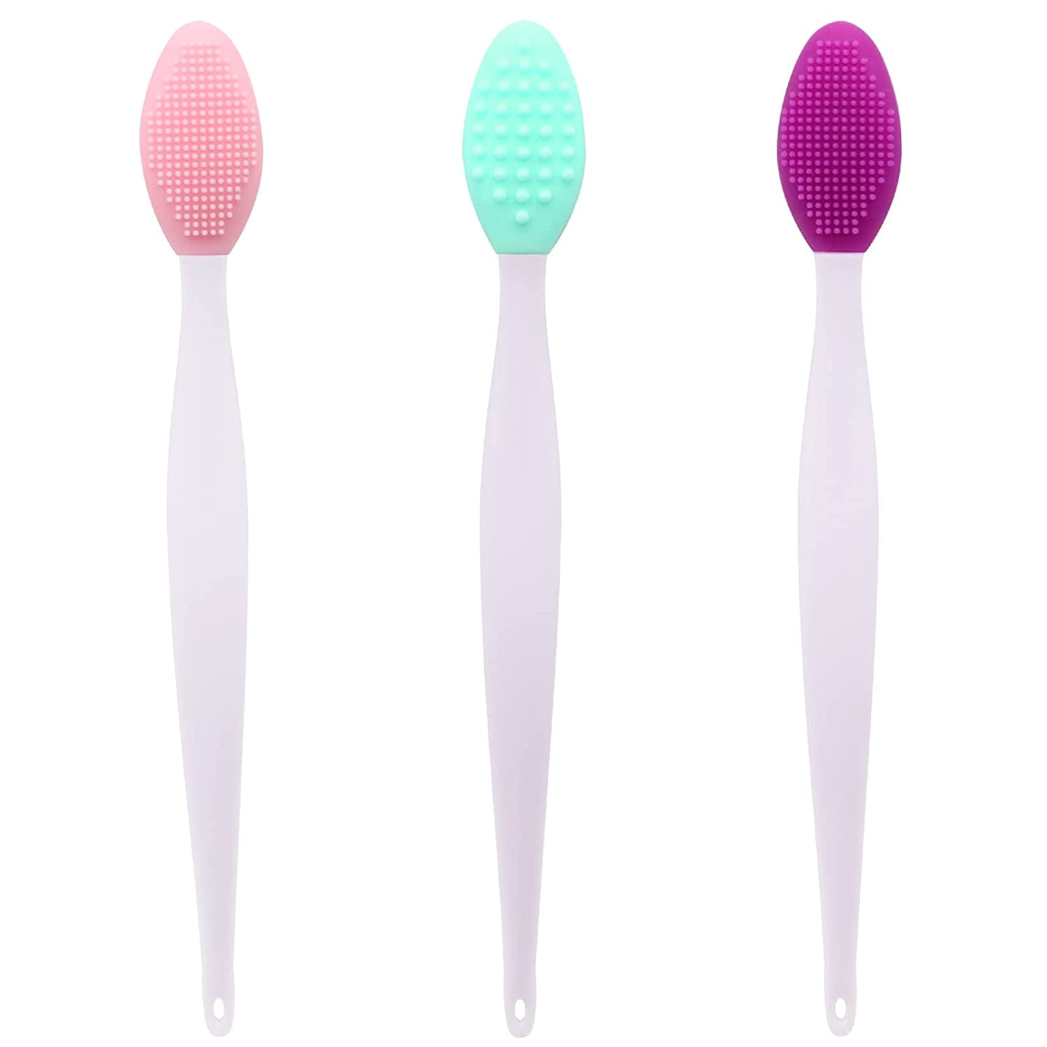 Lip Brush Tool,DoubleSided Silicone Exfoliating Lip Brush (3 Colors