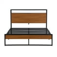 thumbnail image 3 of Full Size Metal Platform Bed Frame with Headboard, Sockets and USB Ports, Slat Support No Box Spring Needed (Black), 3 of 7