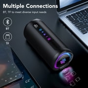 Portable Bluetooth Speaker with Battery Level Display, Powerful Sound Wireless Speaker: Deep Bass, BT 5.4, 20H Playtime, 7 RGB Modes, IPX7 Waterproof, TWS Pairing, Beach/Vacation Essentials(Black)