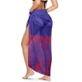 thumbnail image 2 of Yuyamidu Beach Sarong Wraps for Women Haiti Flag Chiffon Beach Pareos Sarong Sheer Swimsuit Cover Ups Swimwear Hawaii Style Summer Bathing Suit, 2 of 7