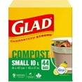 thumbnail image 1 of Glad Certified Compostable Bags - Small 10 Litres - Lemon scent, 44 Compost Bags, 1 of 6