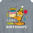 thumbnail image 3 of Garfield - I Live For Birthday's - Women's Racerback Tank Top, 3 of 5