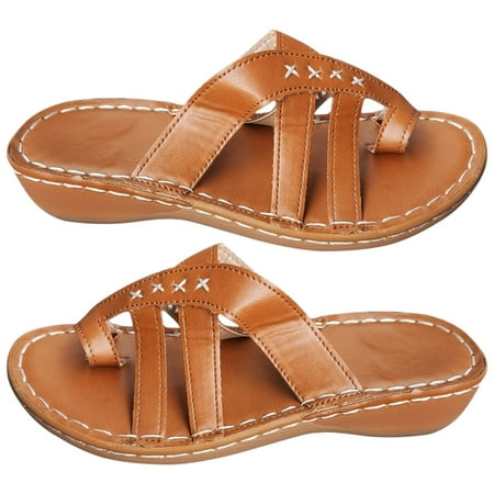 

Cathalem Women Flat Flip Flops Slippers Summer Outdoor Sandals Ladies Wedges Flip Flop Slipper Brown 36