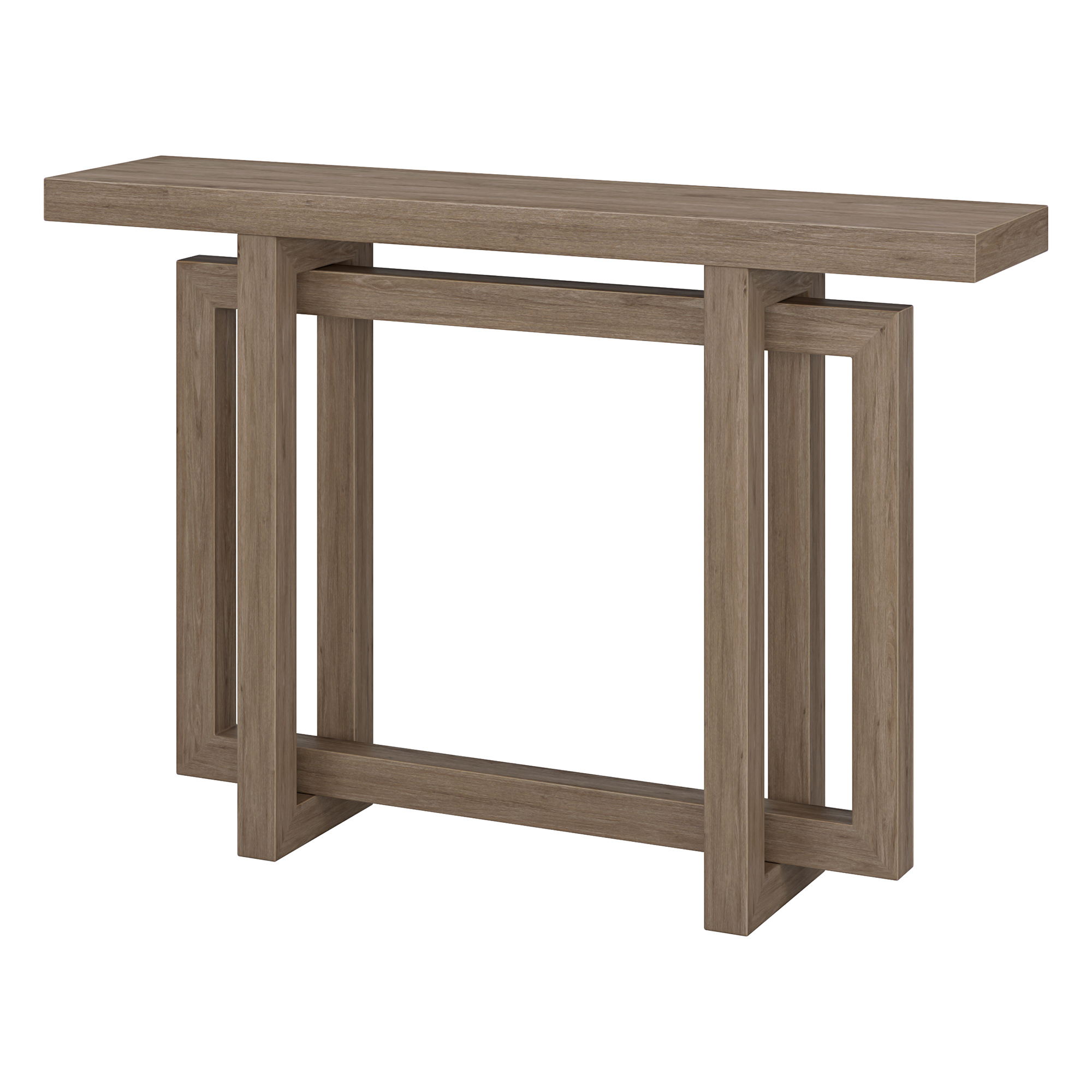 Evelyn&Zoe Modern/Contemporary 44" Wide Antiqued Gray Oak Console Table