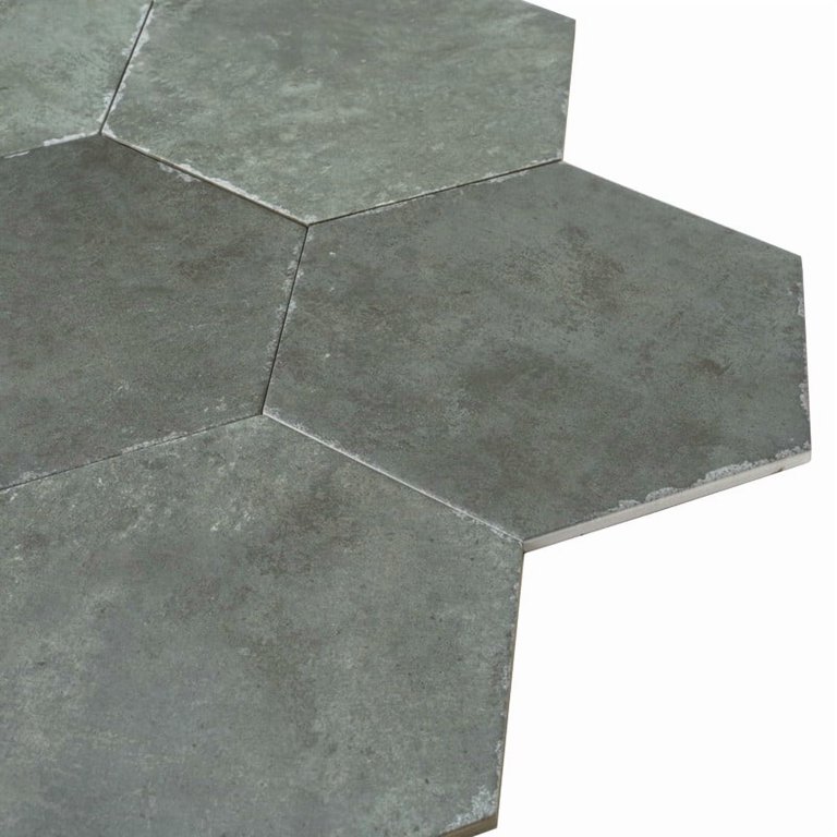 Zenith 9 x 11 in. Matte Moss Green Porcelain Hexagon Wall and