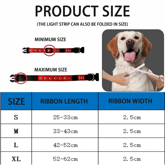 Collier Lumineux pour Chien avec Chargement USB / Collier de Marche Nocturne à LED / Accessoires de Mode pour Animaux