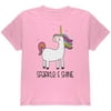 Unicorn Sparkle and Shine Youth T Shirt Light Pink YXL