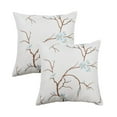 thumbnail image 5 of Home Soft Things Embroidery Canvas Throw Pillow Cover Pillow Case 2 Piece Set - Cherry Blossom - Light Blue - 20" x 20", 5 of 7
