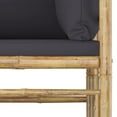 thumbnail image 5 of vidaXL 2 Piece Garden Lounge Set with Dark Grey Cushions Bamboo, 5 of 5