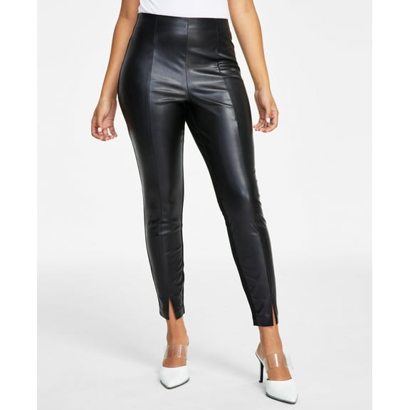 Petite Faux-Leather Leggings Deep Black PS