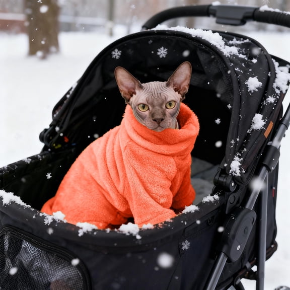 Cat Sweater, Hairless Cats Turtleneck Pullover Kitten Sweaters for Cats Only, Warm and Soft Cat Pajamas Shirt with Sleeves Pet Winter Clothes Jumpsuit for Puppy (M)