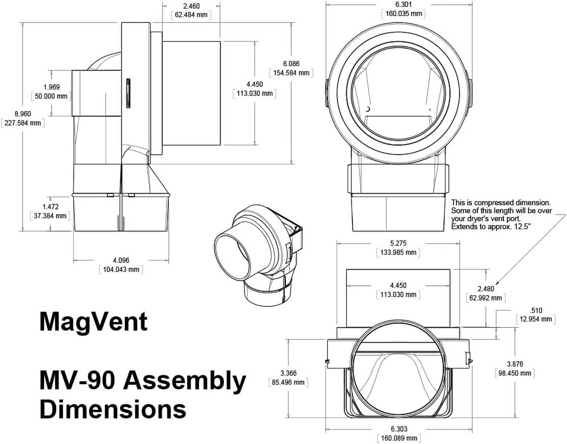 MV-90 Magnetic Dryer Vent Coupling