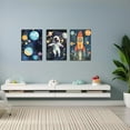 thumbnail image 4 of Hieng 3 Pieces Space Wall Art Astronaut Pictures Rocket Canvas Prints Space Adventure Theme Paintings Explore Dream Galaxy Artwork for Kids Room Decor Unframed, 4 of 6