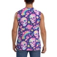 thumbnail image 4 of Balery Skull rainbow mushroom colorful Camisetas sin mangas para hombre, absorbe la humedad y protege contra el mal olor.-XX-Large, 4 of 7