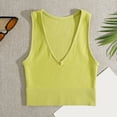 thumbnail image 3 of biudgviw Crop Tank Tops for Women U Neck Sleeveless Shirts Ribbed Solid Color Tee Slim Fit Yoga Athletic Sports Blouses, 3 of 4