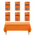 thumbnail image 1 of Mantel de plástico Eleclassi Orange, paquete de 6, 137 x 274 cm, 1 of 4