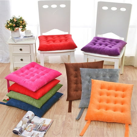 

Toyfunny New Plain Seat Pad Dining Room Garden Kitchen Chair Velvet Cushions Tie On
