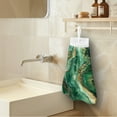 thumbnail image 3 of ZIATUBLE Marble Stripes Hand Towels with Loop Absorbent Tea Towels for Kitchen Reusable Bathroom Hand Bath Towel with Snap Button Hanging Dish Towels Lightweight Hand Tie Towel, 3 of 7