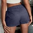 thumbnail image 5 of Women's High Waisted Stretchy Denim Bermuda Shorts Spring Summer Chic Button Front Relaxed Fit Elastic Waistband Solid Cargo Casual Summer Flowy Shorts with Pockets XS-XL, 5 of 9