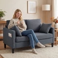 thumbnail image 2 of HOMCOM 55" Loveseat Sofa, Modern Couch with Spring Cushion, Dark Grey, 2 of 10