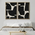 thumbnail image 2 of IDEA4WALL Framed Canvas Print Wall Art Set Geometric Color Blocks Illustration Duotone Irregular Pattern Modern Digital Art Wall Decor Minimal Contemporary for Home Decor - Natural 24"x36"x2, 2 of 5