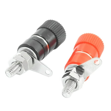 Unique Bargains Red Black Plastic Cover Audio Speaker Amplifier 4mm Banana Binding Post 2 Pcs