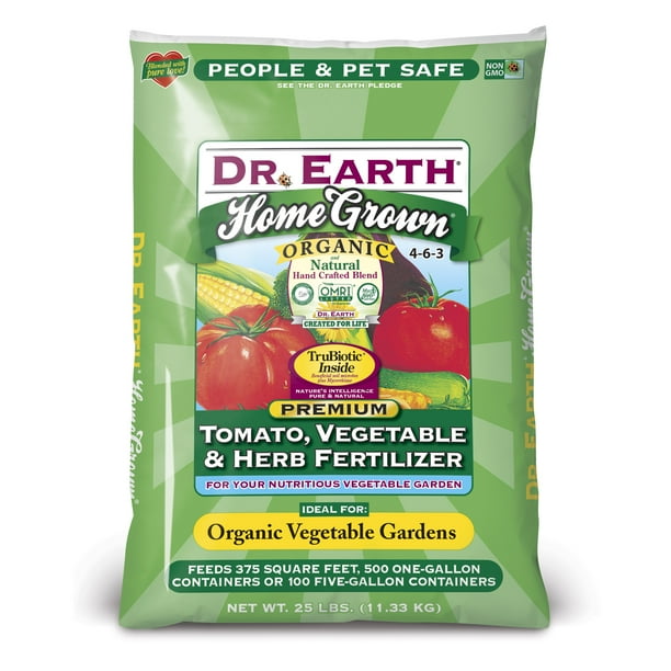 Dr. Earth Organic & Natural Home Grown Tomato, Vegetable & Herb Fertilizer 25 lb