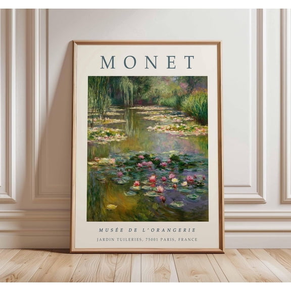 Monet Water Lilies Poster, Unframed Paper Poster 8x10in