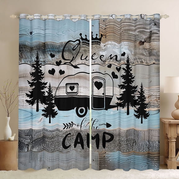 jejeloiu Camper Car RV Black Out Curtains,Travel Trailer Curtains Pack of 2 (42x63 Each) For Men Women