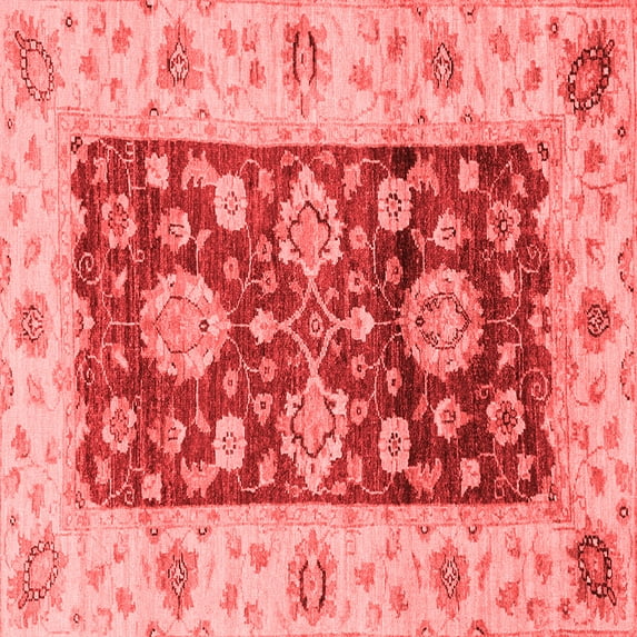 Ahgly Company Indoor Square Oriental Red Traditional Area Rugs, 8' Square