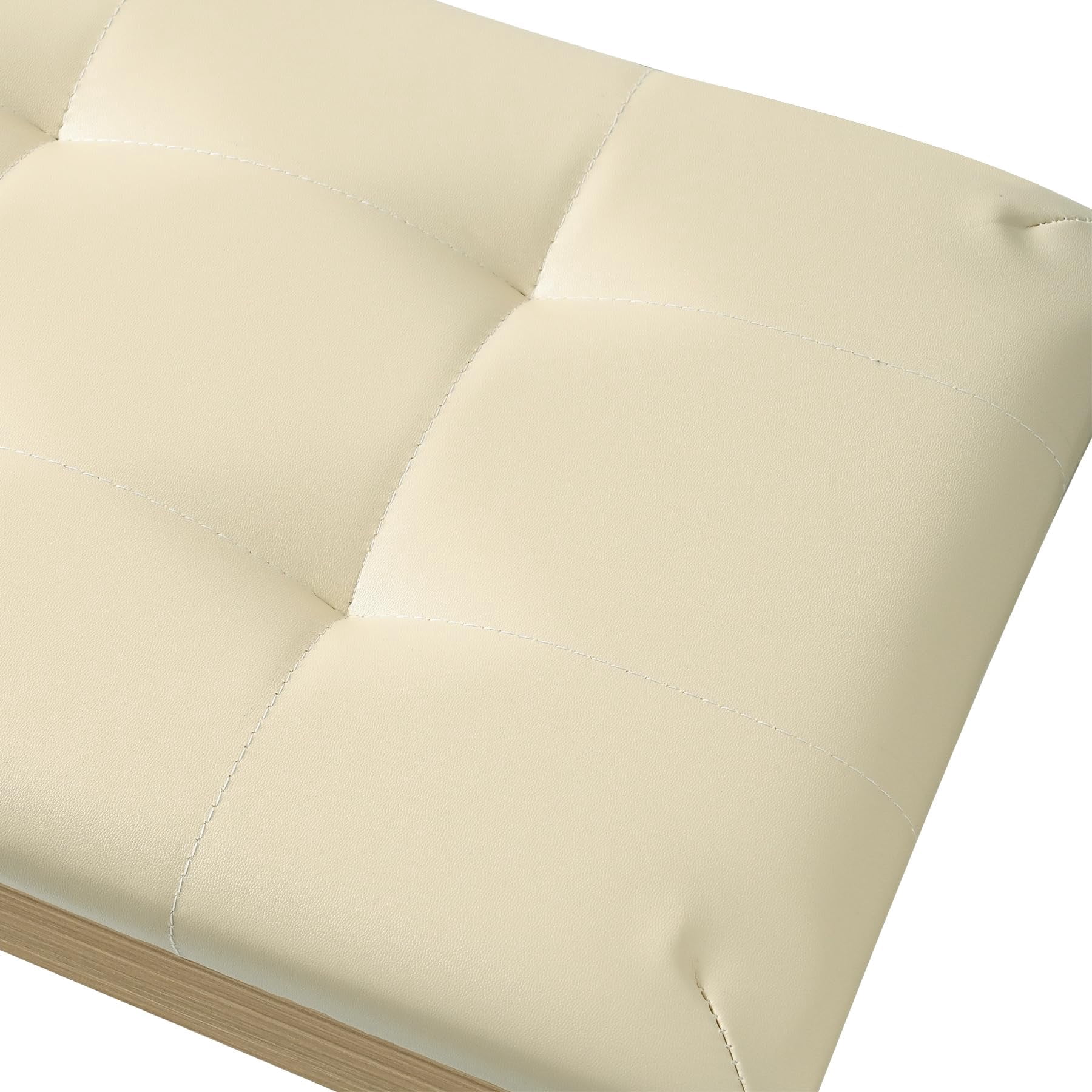 Duet Piano Bench Wooden Keyboard With Storage Compartment  29''piano Chair Seat Padded Cushion Long Stool Beige