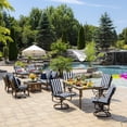 thumbnail image 4 of ARDEN 4-Pack Outdoor Patio Dining Chair Cushion, 20x44, Rain-Proof Seat Pad, Fade-Resistant Outdoor Cushion Sapphire Blue Cabana Stripe, 4 of 13
