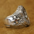 thumbnail image 5 of 925 Sterling Silver Thorn Heart Cross Sword Punk Ring TA460 US Size 14, 5 of 16