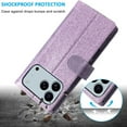 thumbnail image 5 of TECH CIRCLE for iPhone 17 Leather Wallet Case 9 Card Holder Slots Zipper Pocket Handbag Cover Magnetic Closure Kickstand with Wrist Strap TPU Shockproof Flip Cover for Women,Purple, 5 of 8