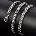 thumbnail image 4 of Stainless Steel Wheat Keel Braided Chain Necklace Bracelet Men Women 16"-30", 4 of 4