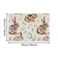 thumbnail image 3 of Binwennn Napperon de Pâques Lin Imprimé Lapin Napperon Décoration de Table de Salon Napperon Isolant Table pour Table Ronde 4 Pcs Ensemble de Table à Manger en Osier pour 4 Moderne Rond Moderne, 3 of 5