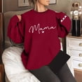 thumbnail image 2 of CAIVO Women MAMA Letter Print Crew Neck Long Sleeve Pullover Sweatshirt For Women Relaxed Fit Fall Tops, 2 of 4