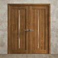 thumbnail image 5 of Interior Solid French Double Doors 36 x 80 inches | Ego 5014 Cognac Oak | Wood Interior Solid Panel Frame | Closet Bedroom Modern Doors, 5 of 5