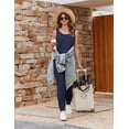thumbnail image 3 of Ekouaer Jumpsuits for Women Casual Sleeveless 2026 Summer Romper Dressy Vacation One Piece Outfits Fashion Travel Clothes, 3 of 6