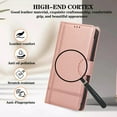 thumbnail image 4 of Allytechgroup Wallet Case for Apple iPhone 12/ iPhone 12 Pro with Crossbody Strap Hand Wrist, Makeup Mirror Cards Slots Cash Pocket RFID Blocking Flip Stand Slim Case Cover for Girls Women, Rosegold, 4 of 8