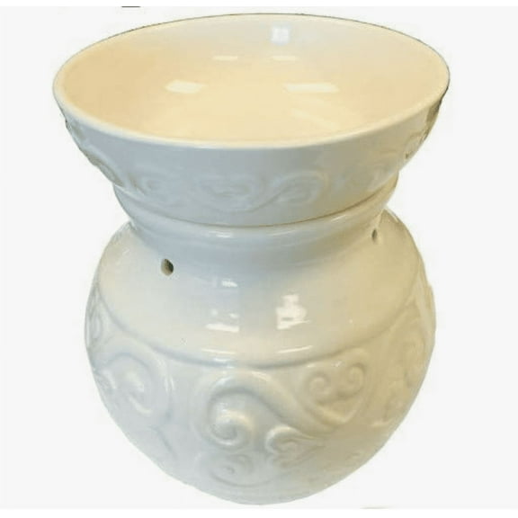 Ceramic Tabletop Warmer for Home Fragrance for use with Wax Melts tarts Oils (with Scented Inserts)