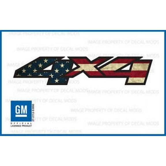 Decal Mods AMERICAN FLAG 4x4 Decals Stickers fits Chevy Silverado/GMC Sierra - FWFLAG (2007 - 2013) bedside 1500 2500 HD (set of 2)